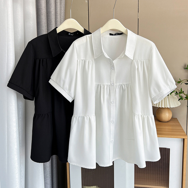 Plus Size Babydoll Button Down Shirt