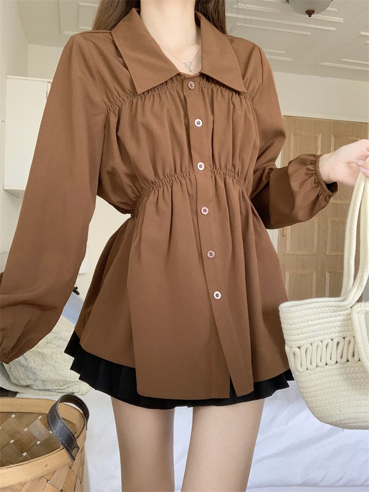 Plus Size Babydoll Peplum Long Sleeve Shirt (Muslimah Friendly)