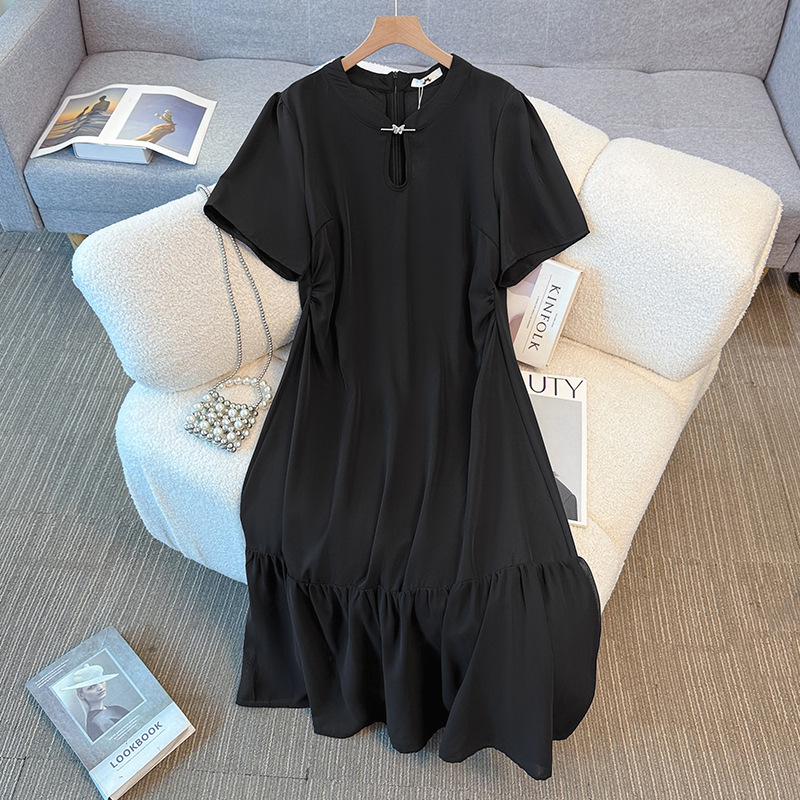 Plus Size Black Modern Qipao Dress (EXTRA BIG SIZE)