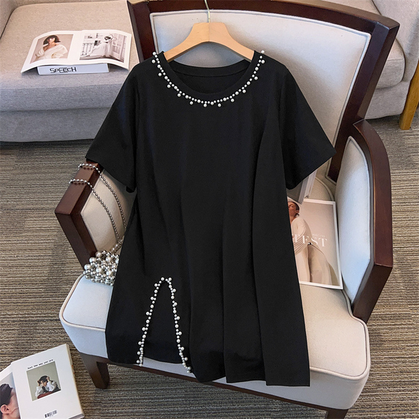 Plus Size Black Round Neck Tunic (EXTRA BIG SIZE)