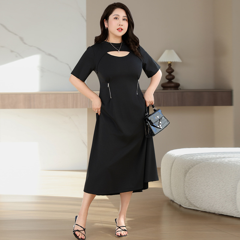 Plus Size Black Sexy Short Sleeve Dress (EXTRA BIG SIZE) – Pluspreorder