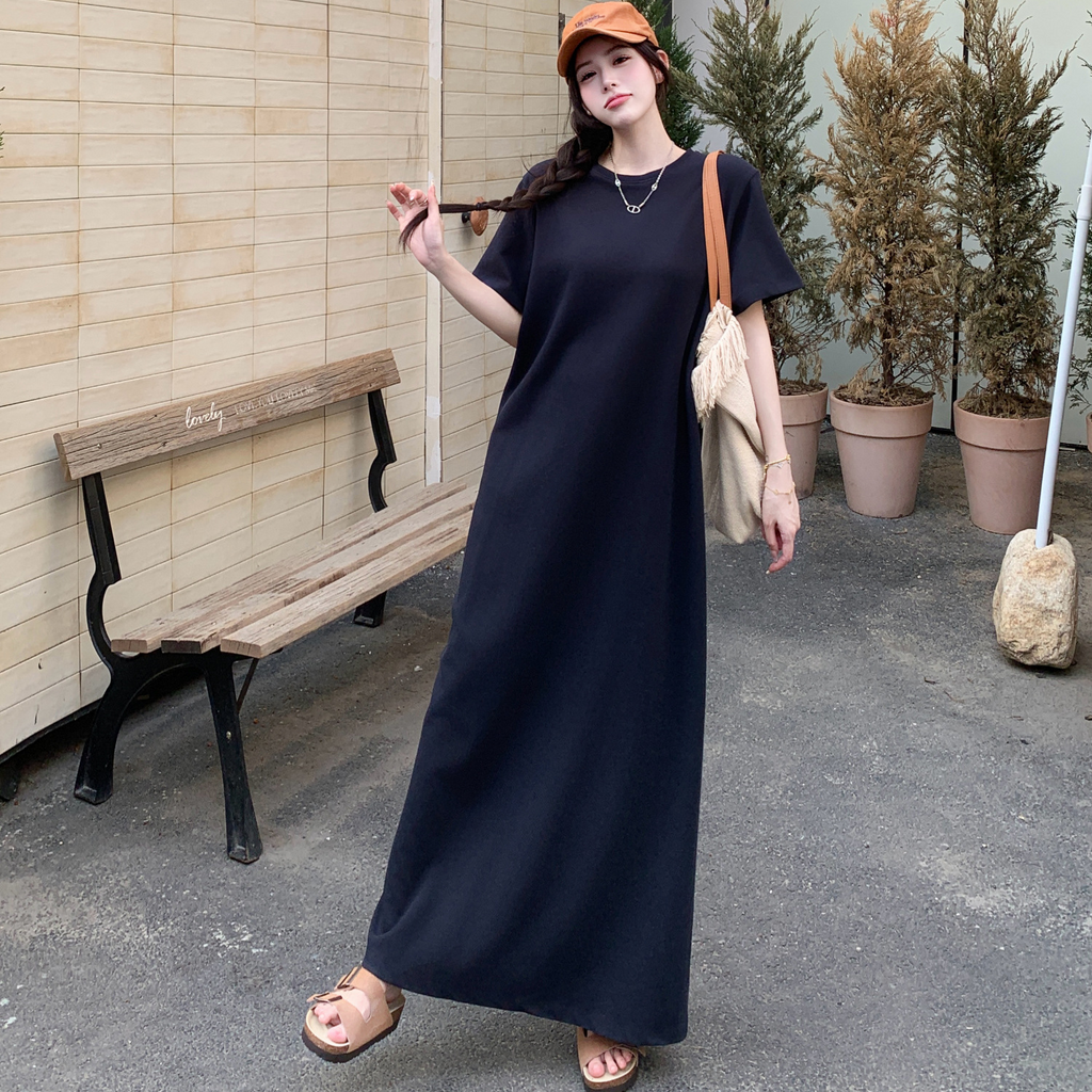 green emerald velvet dress Red Cotton Mini T-Shirt Dress - Casual Dresses main image 1