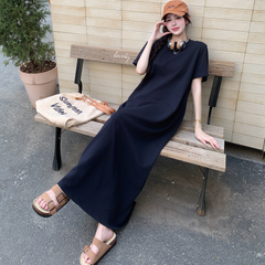 Plus Size Black Slit Maxi T Shirt Dress Pluspreorder Plus Size Black Slit Maxi T Shirt Dress Pluspreorder