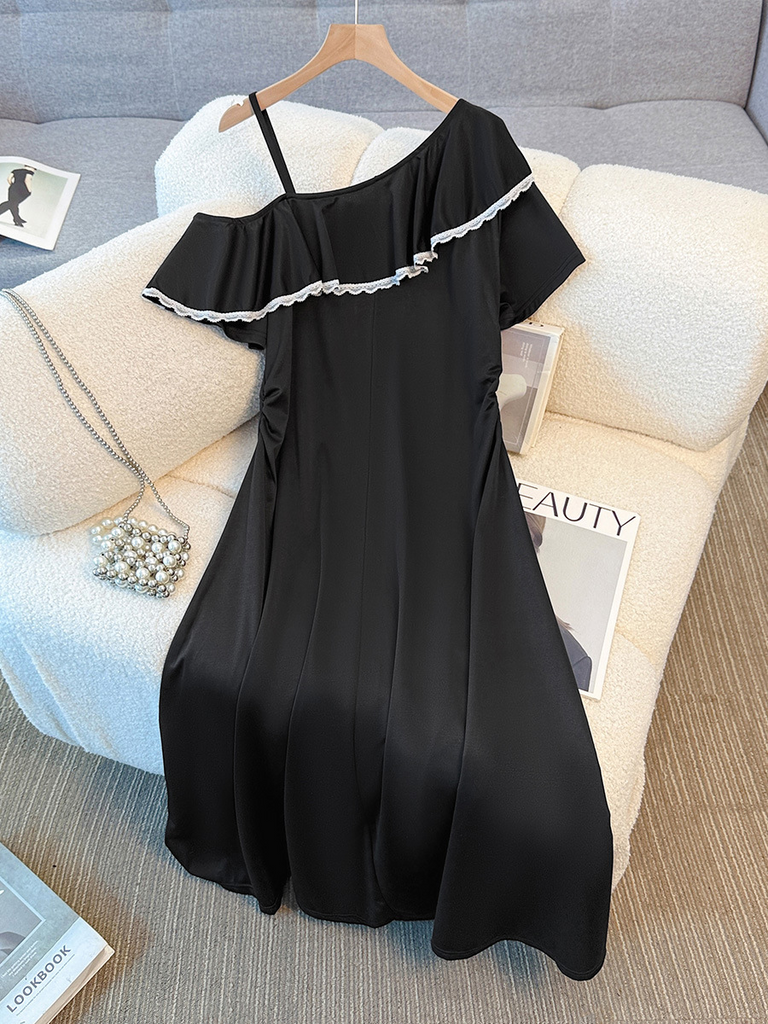 strapless open back dress Paloma One Shoulder Knit Maxi Dress with Flowers