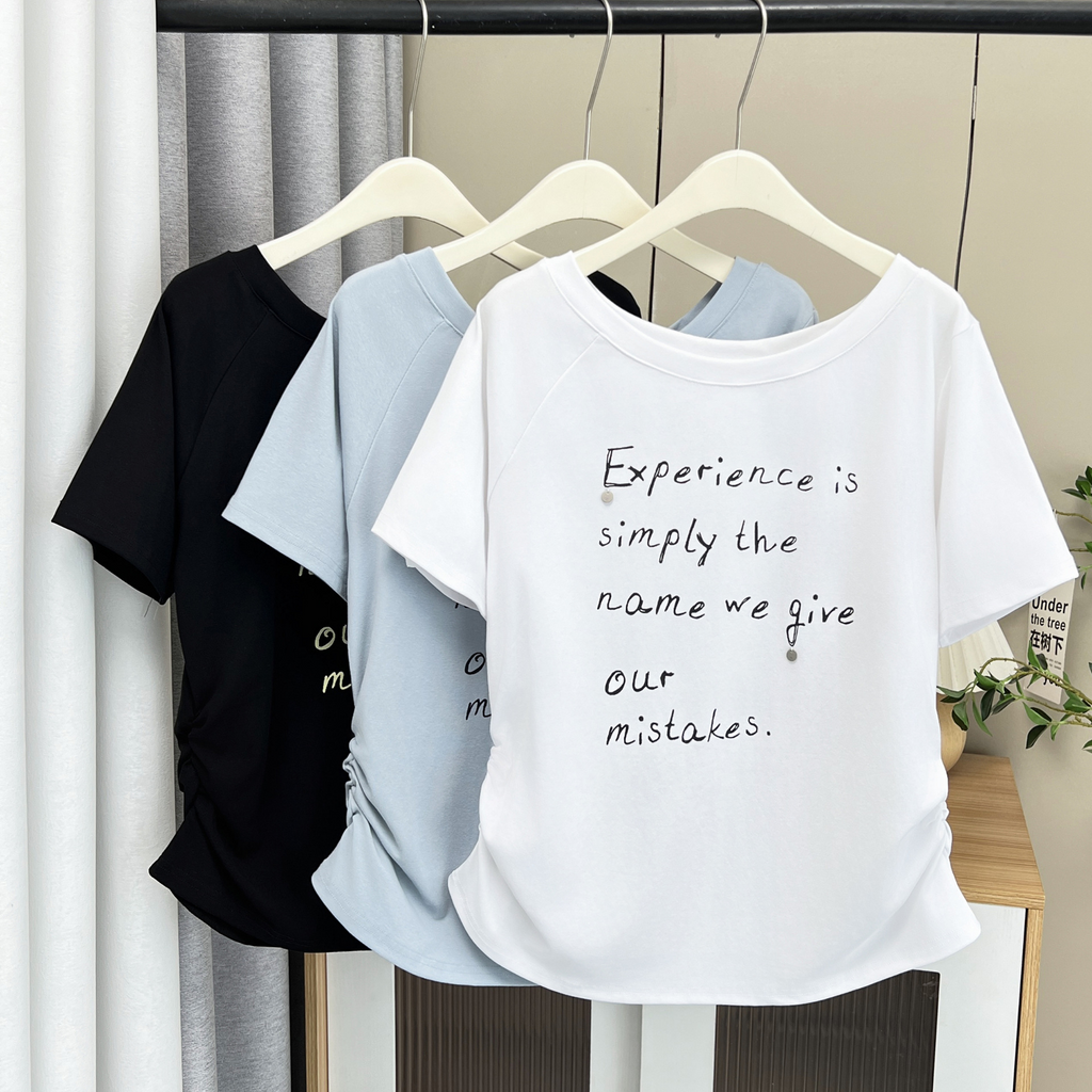 Plus Size Boatneck Quote T Shirt
