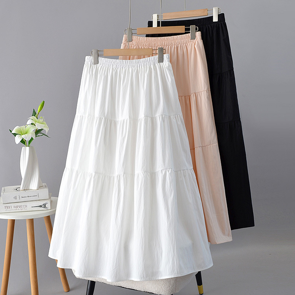 Plus Size Cake Tier A Line Midi Skirt