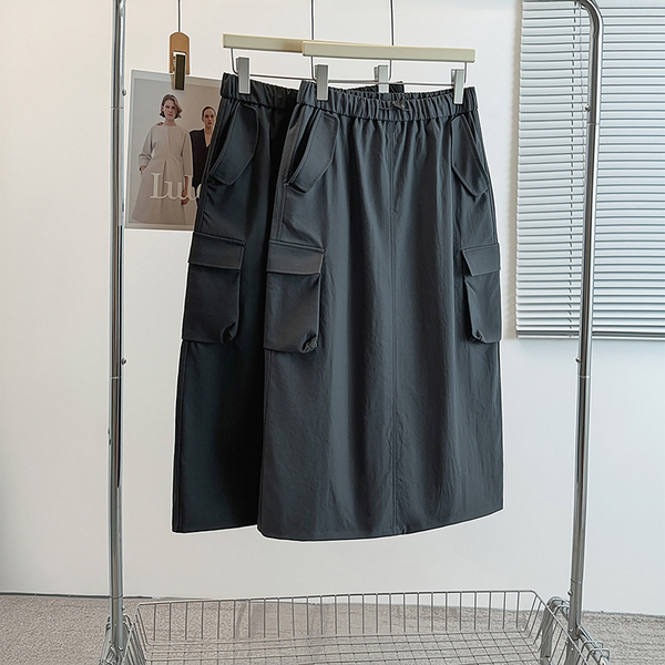 Plus Size Cargo Utility Skirt (Extra Big Size)