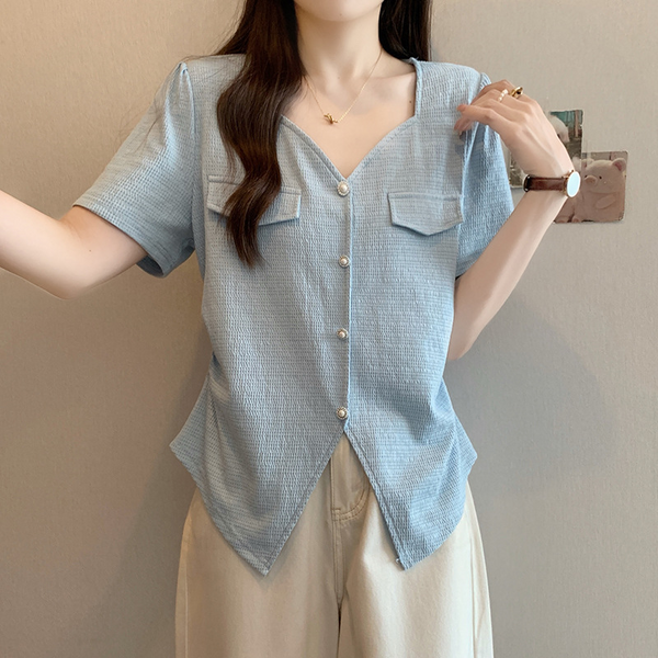 Plus Size Chanelesque Buttons Blouse