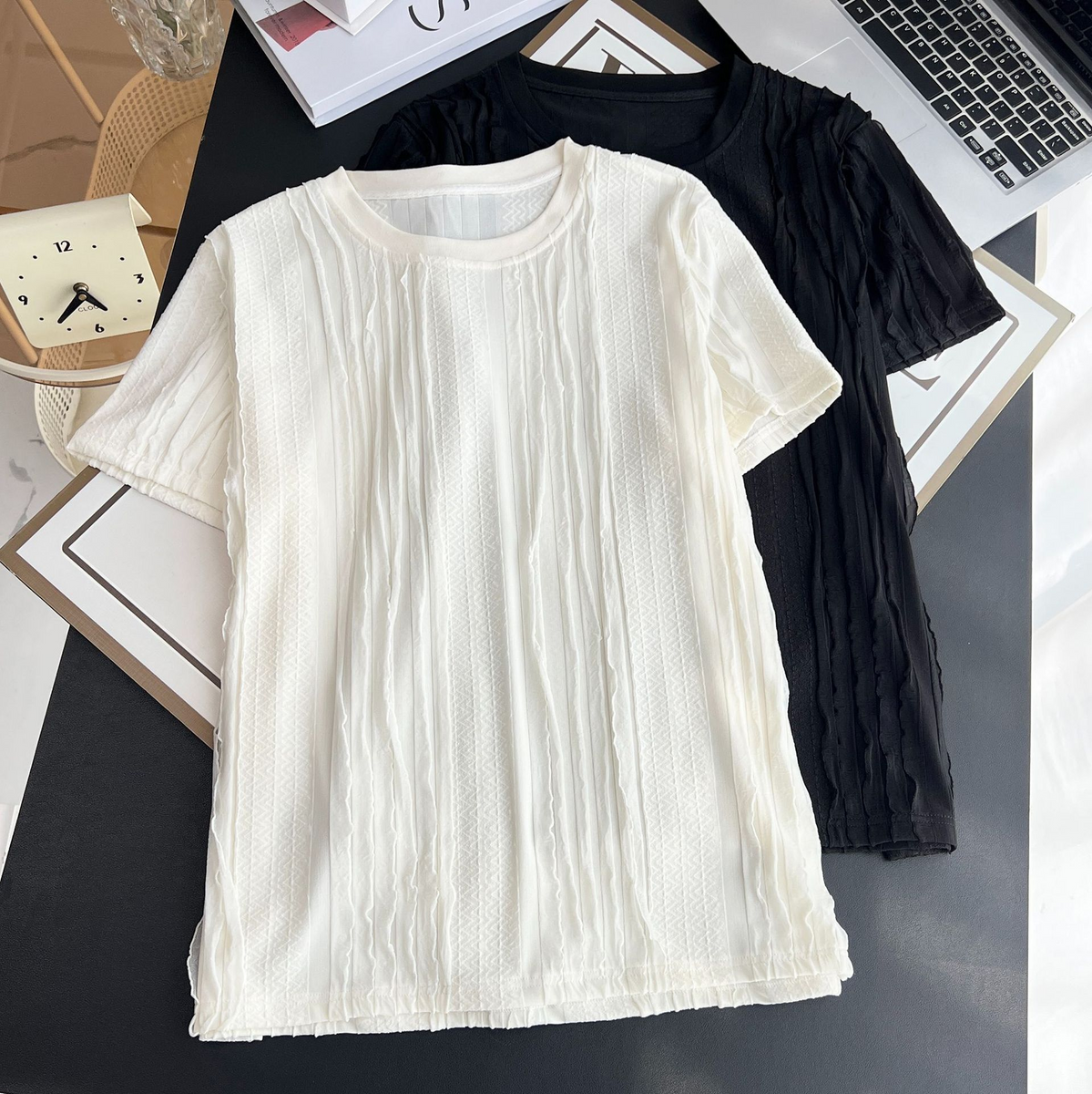 Plus Size Chanelesque Textured Ringer Blouse – Pluspreorder