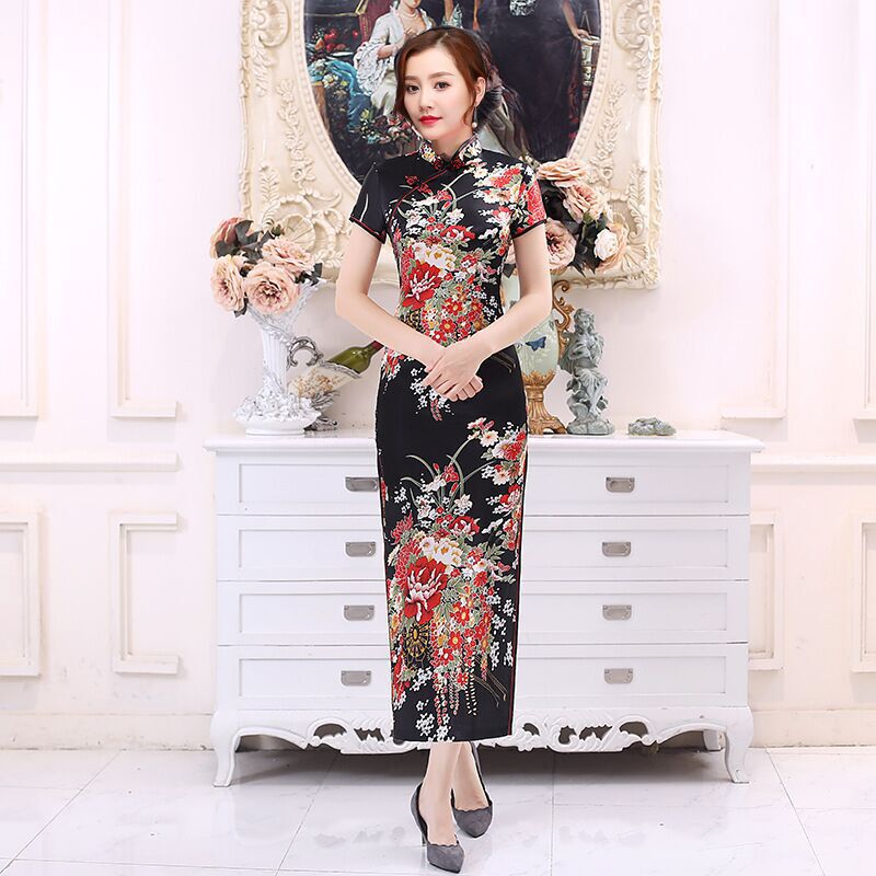 Plus Size Formal Midi Cheongsam Dress
