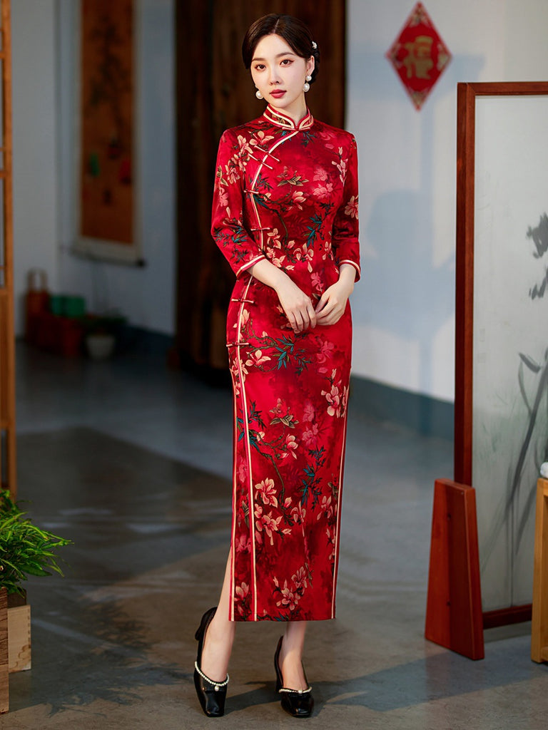 Plus Size Formal Long Cheongsam Slit Dress