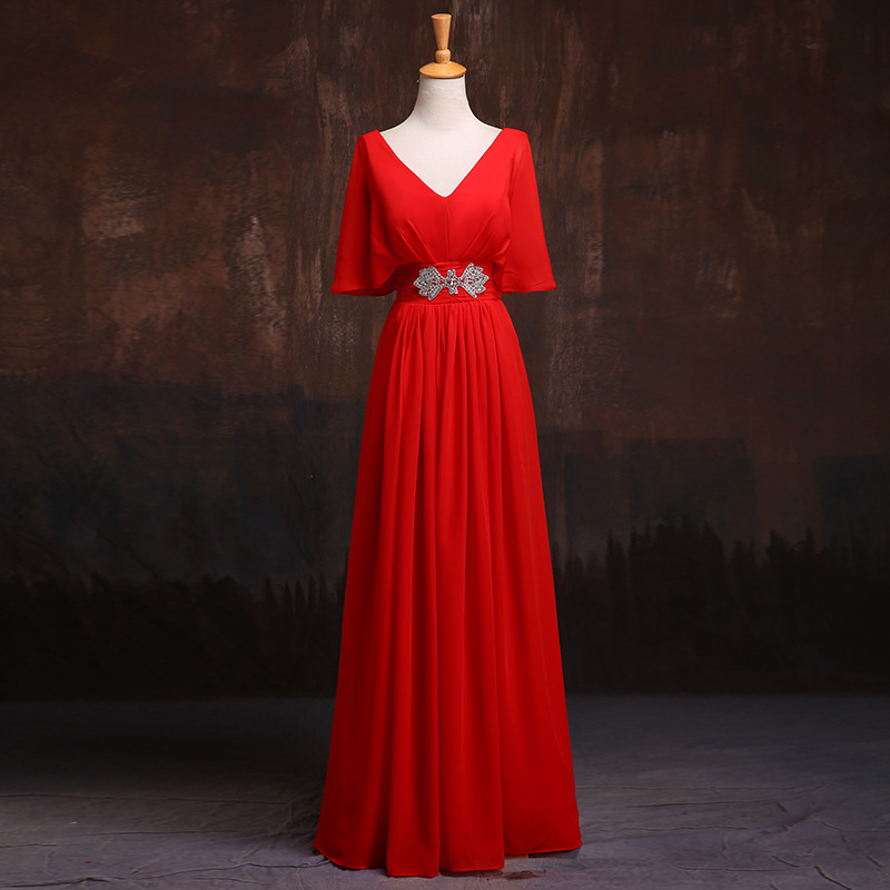 Plus Size Chiffon Empire Waist Short Sleeve Gown  Pluspreorder