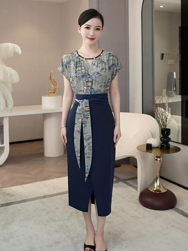 Plus Size Oriental Kimono Dress