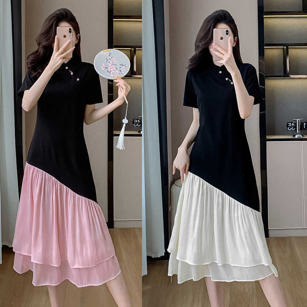 Plus Size Modern Midi Qipao Dress