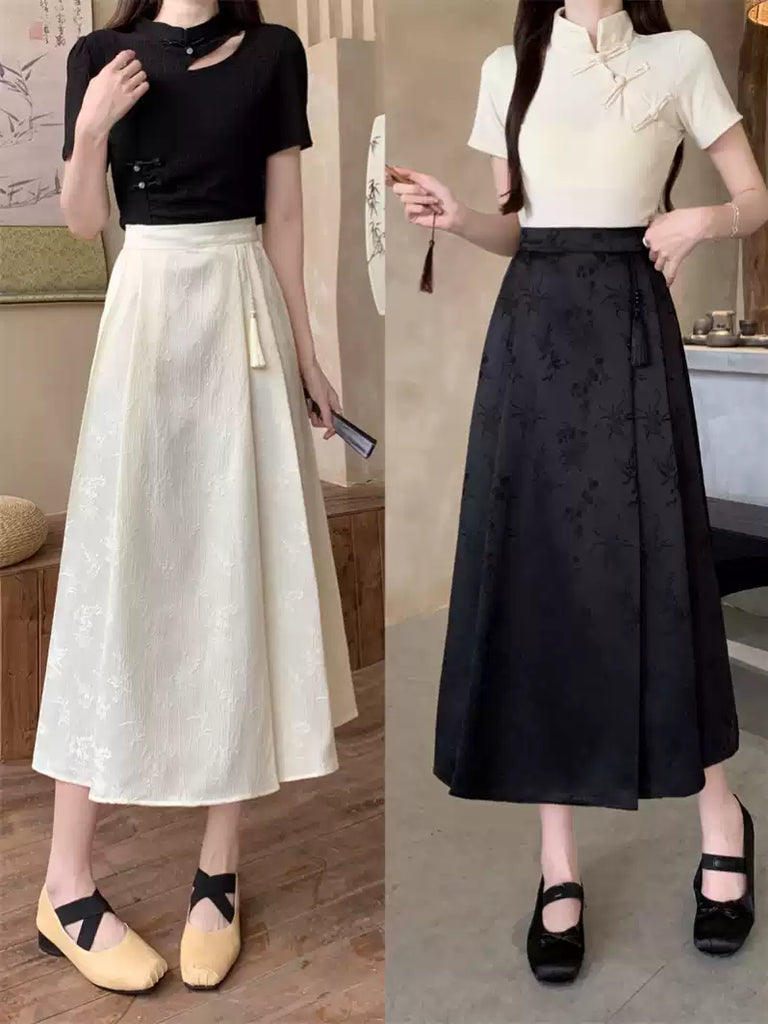 Plus Size Chinese Pattern Skirt