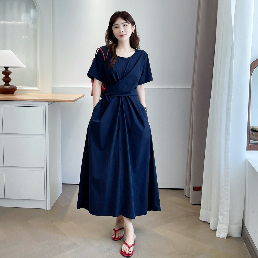 Plus Size Wrap Waist Midi Dress