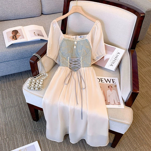 Plus Size Vintage Floral Bustier A-Line Dress (EXTRA BIG SIZE)