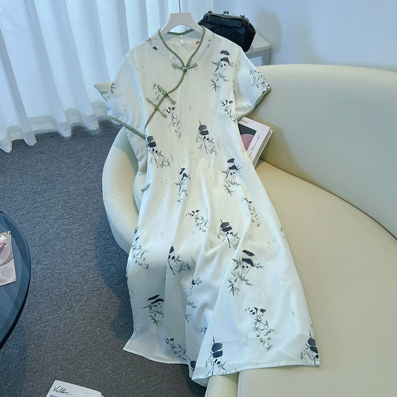 Plus Size Panda Modern Qipao Dress (EXTRA BIG SIZE)
