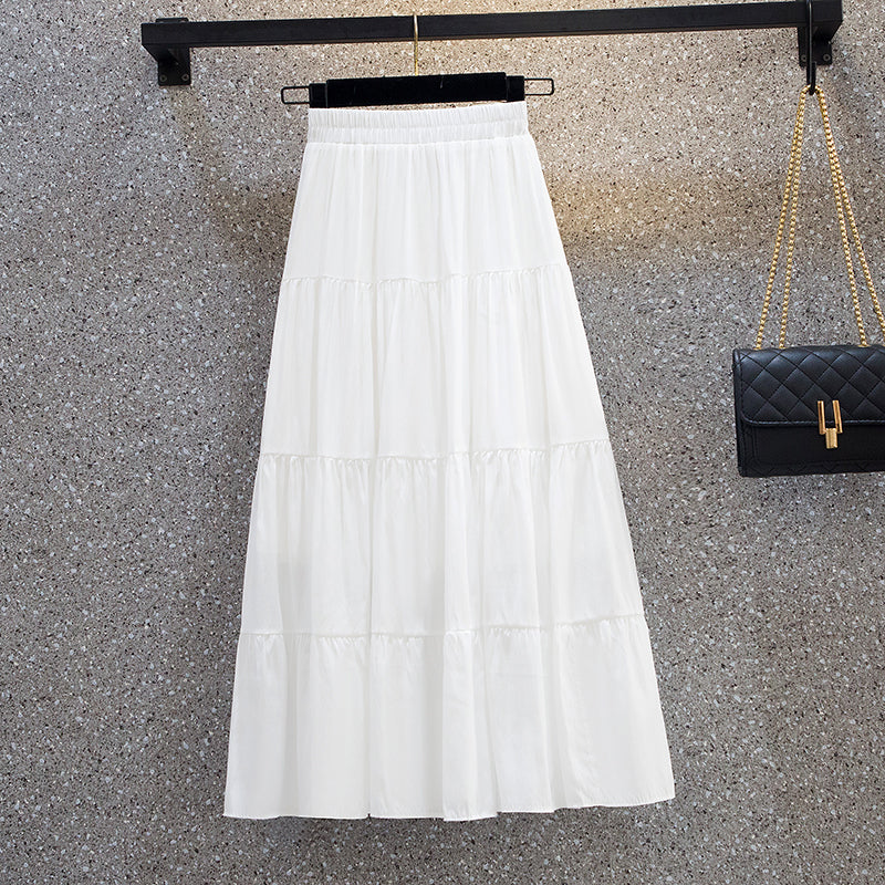 Plus Size Tier Midi Skirt