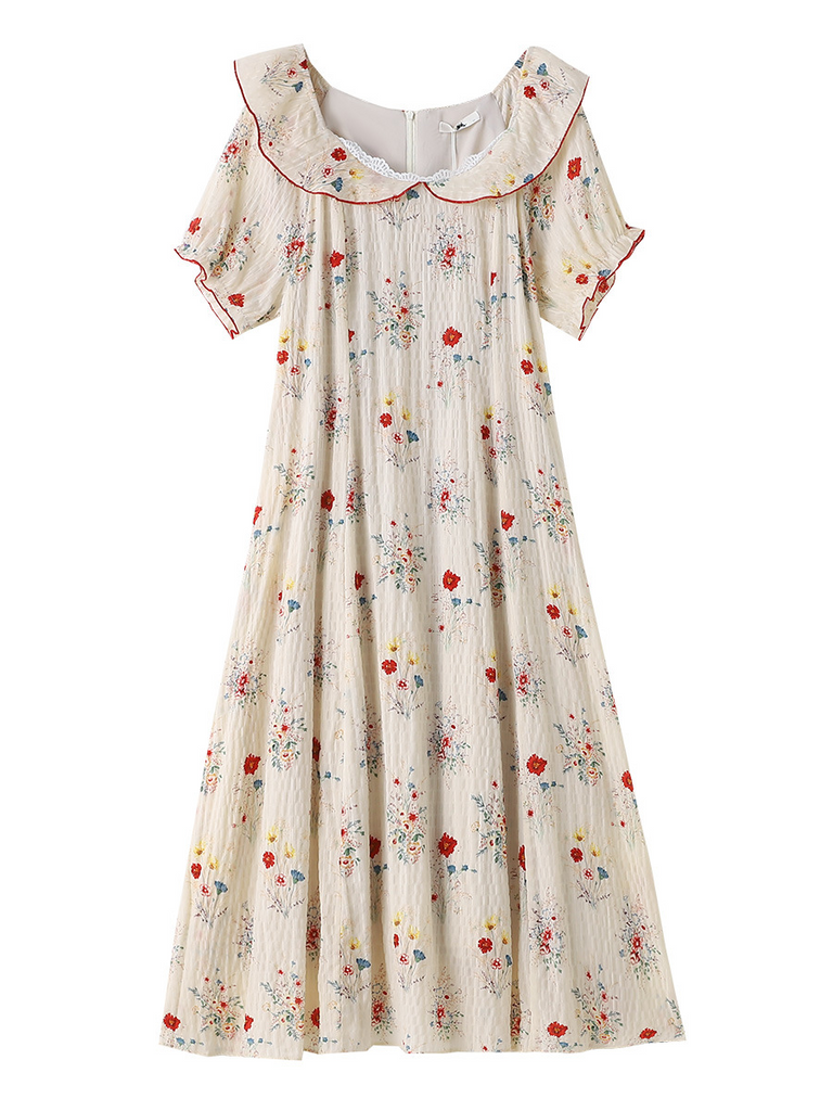 Extra Size Plus Size Collar Ditsy Floral Vintage Dress (EXTRA BIG SIZE) β Pluspreorder