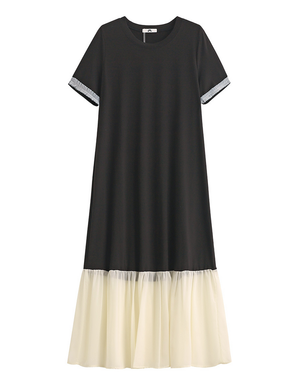 Plus Size Colourblock Drop Waist Dress (EXTRA BIG SIZE) – Pluspreorder