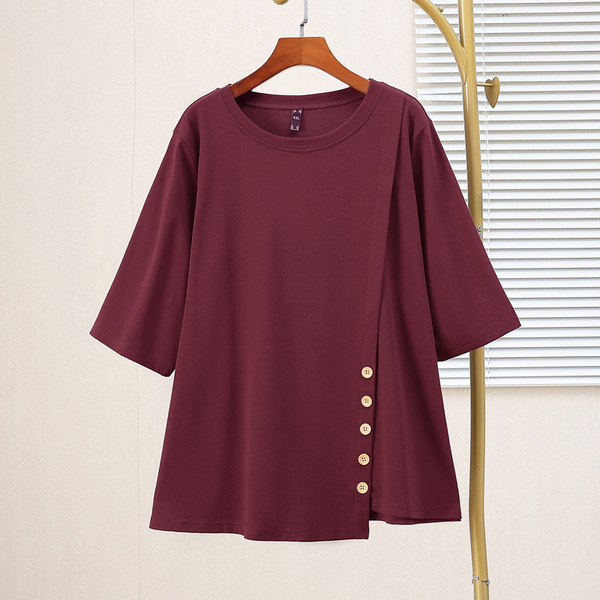 Plus Size Cotton 3/4 Sleeve Tunic Tee (EXTRA BIG SIZE)