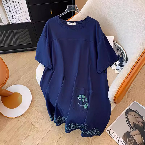 Extra Size Plus Size Cotton Embroidery Tunic Tee / Short Dress (EXTRA BIG SIZE ...