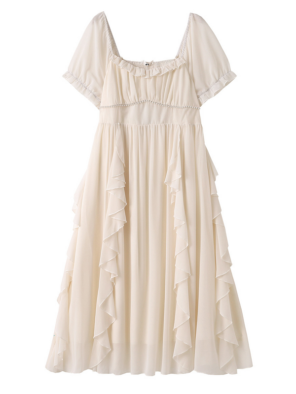 Plus Size Cream Cottage Core Formal Dress (EXTRA BIG SIZE) – Pluspreorder