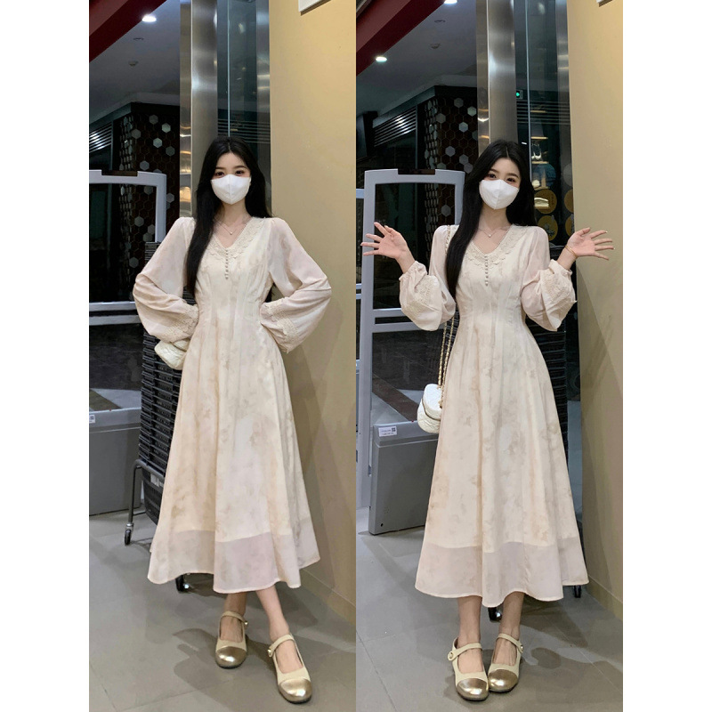 Plus Size Cream Lace Billowing Dress
