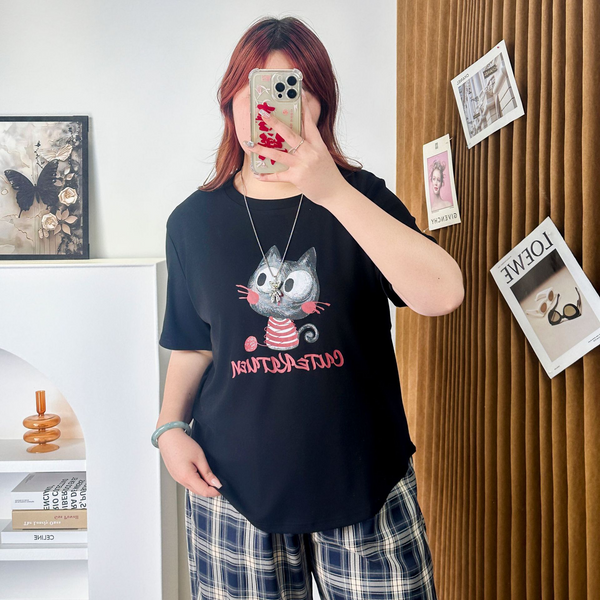 Plus Size Cute Cat T Shirt