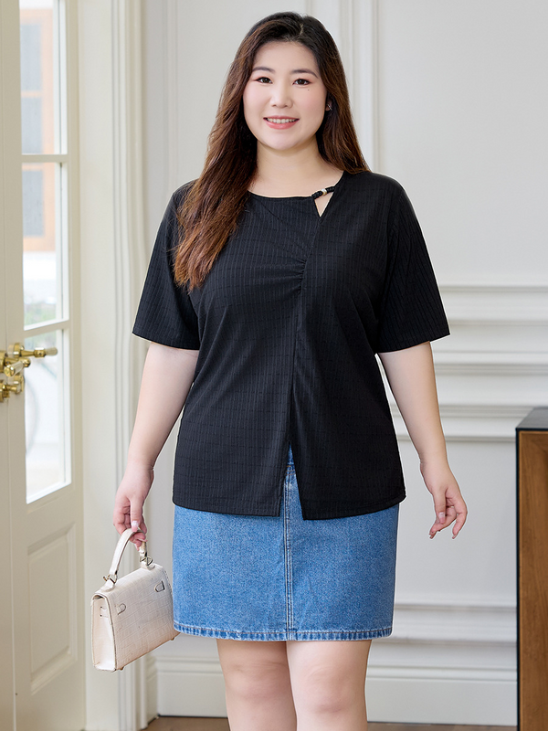 Plus Size Cutout T Shirt