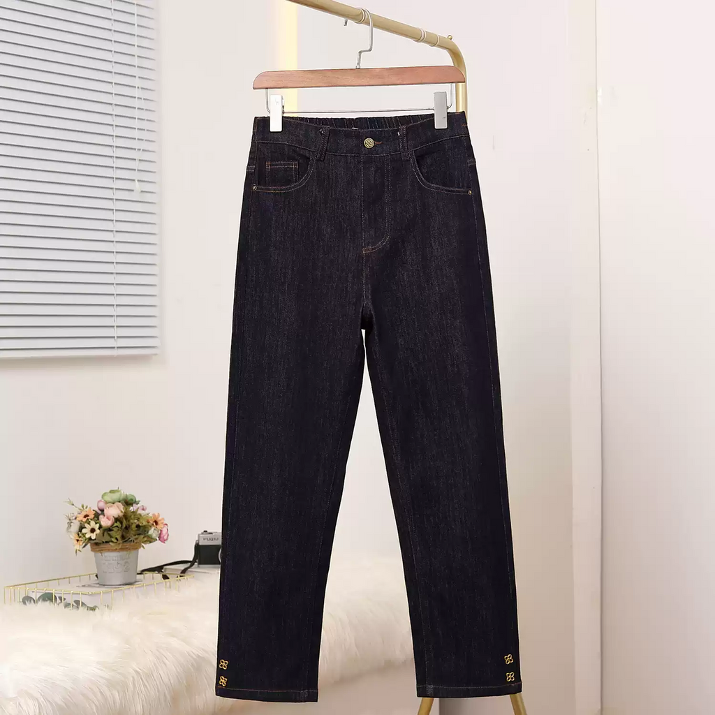 Plus Size Dark Blue Ankle Jeans