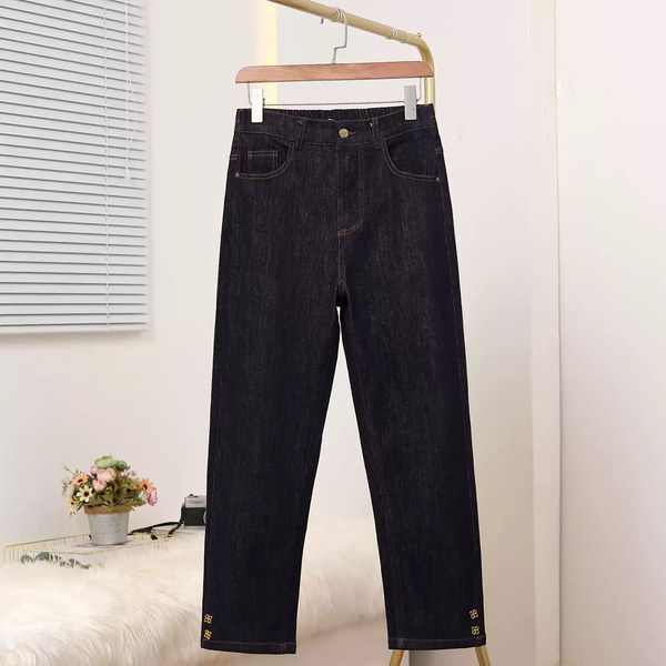 Plus Size Dark Blue Ankle Jeans