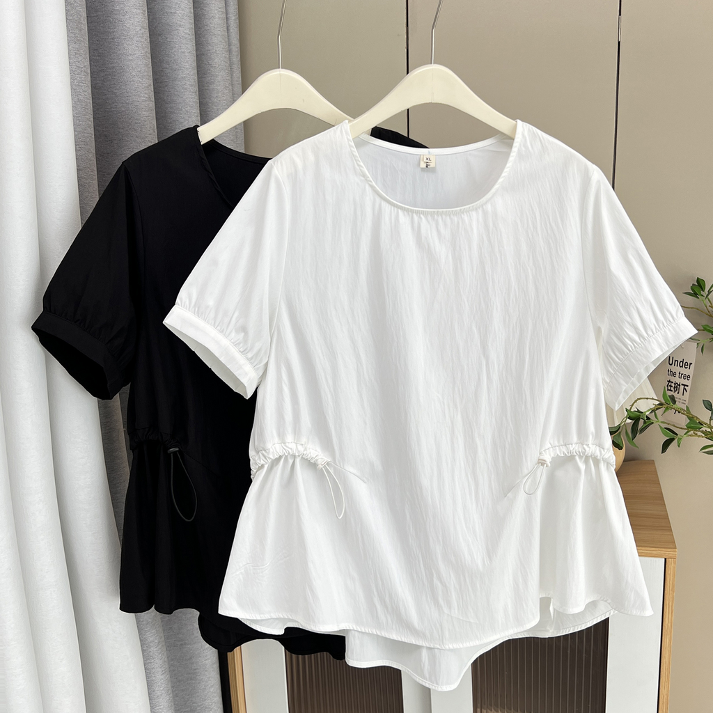 Plus Size Designer Loose Short Sleeve Blouse