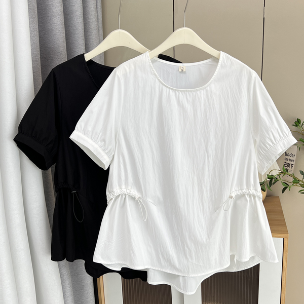 Plus Size Designer Loose Short Sleeve Blouse
