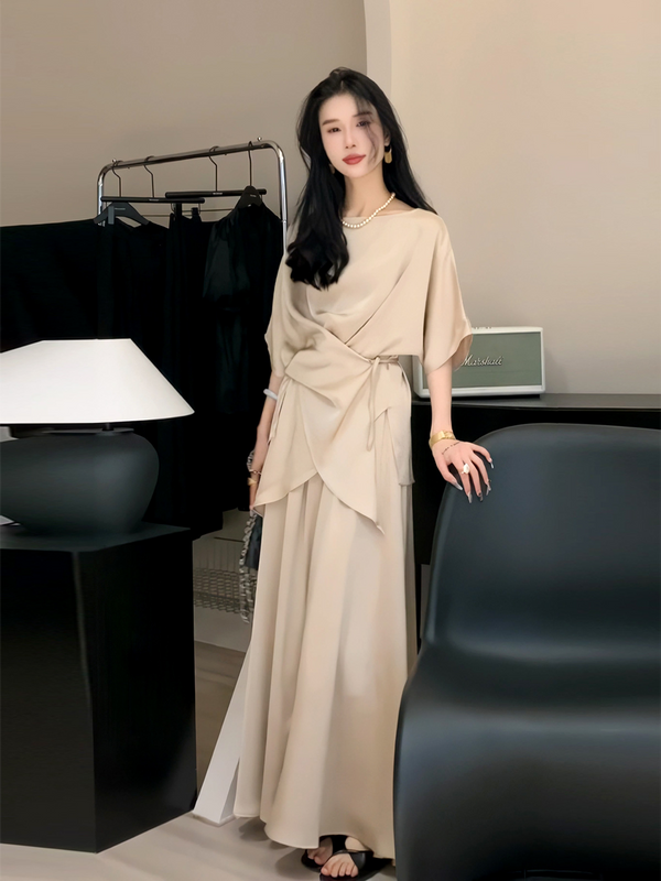 Plus Size Designer Tunic Blouse And Skirt Set