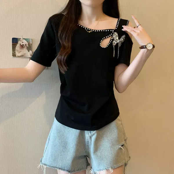 plus size open shoulder shirts