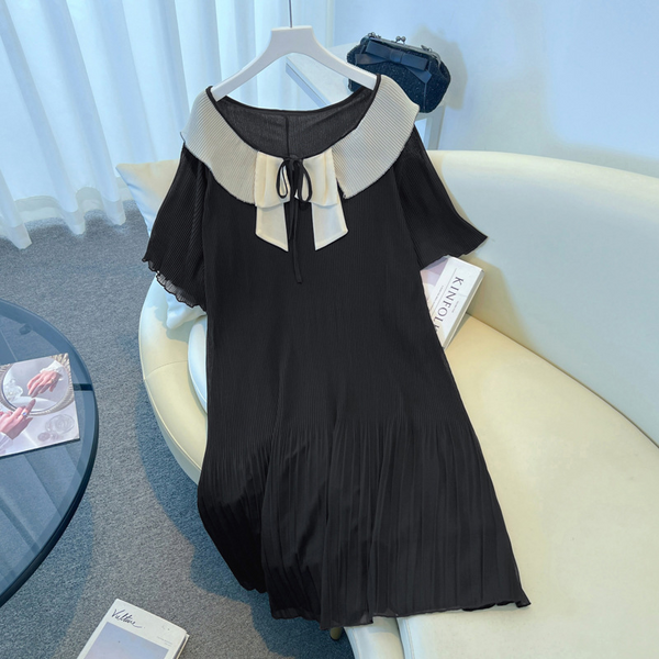 Plus Size Doll Collar Shift Dress (EXTRA BIG SIZE)