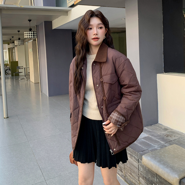 Plus Size Down Padded Grandpa Jacket