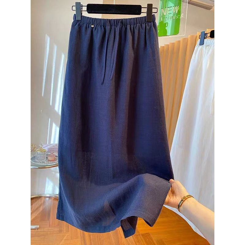 Plus Size Drawstring Midi Skirt