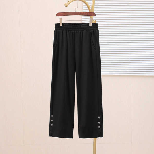 Plus Size Elastic 3/4 Pants With Pockets (Extra Big Size)