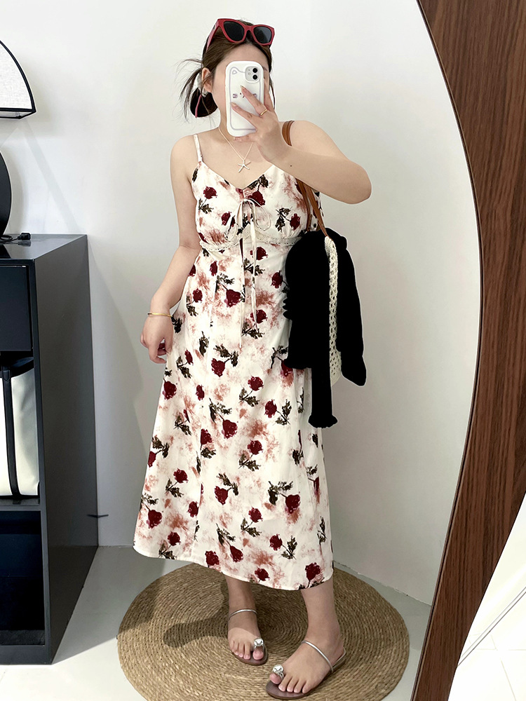 strapless open back dress Plus Size Floral Camisole Dress – Pluspreorder