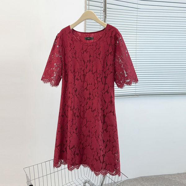 Plus Size Formal Eyelash Lace Pencil Dress (EXTRA BIG SIZE)