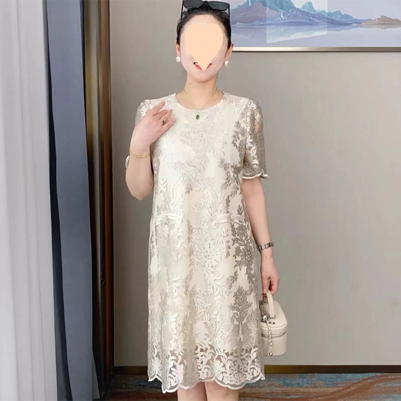 Plus Size Formal Short Sleeve Shift Wedding Guest Dress