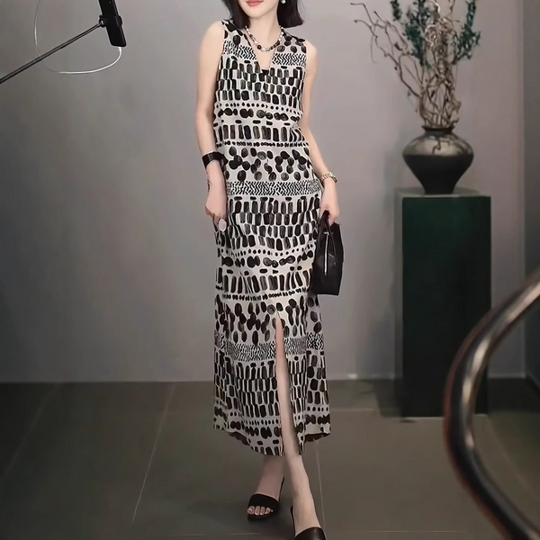 Plus Size Geometric Dots Straight Dress