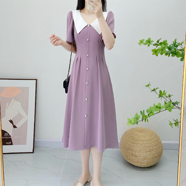 Plus Size Girly Collar Shirt Dress