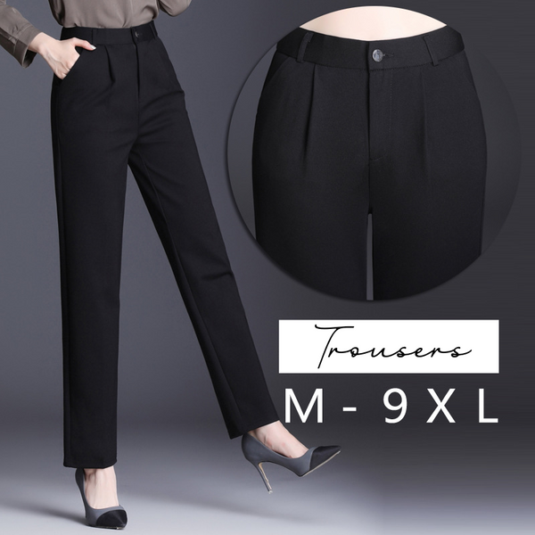 plus size highwaist straight trousers