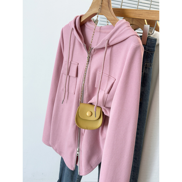 Plus Size Hooded Long Sleeve Sweater Top