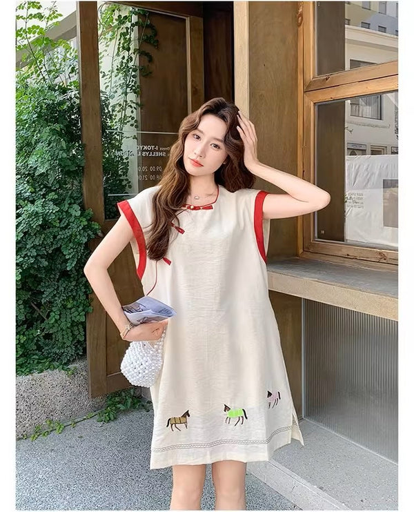 Plus Size Horse Year Qipao Dress (EXTRA BIG SIZE)