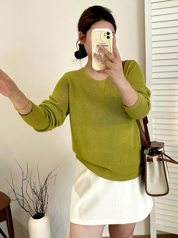 Plus Size Knit Long Sleeve Sweater